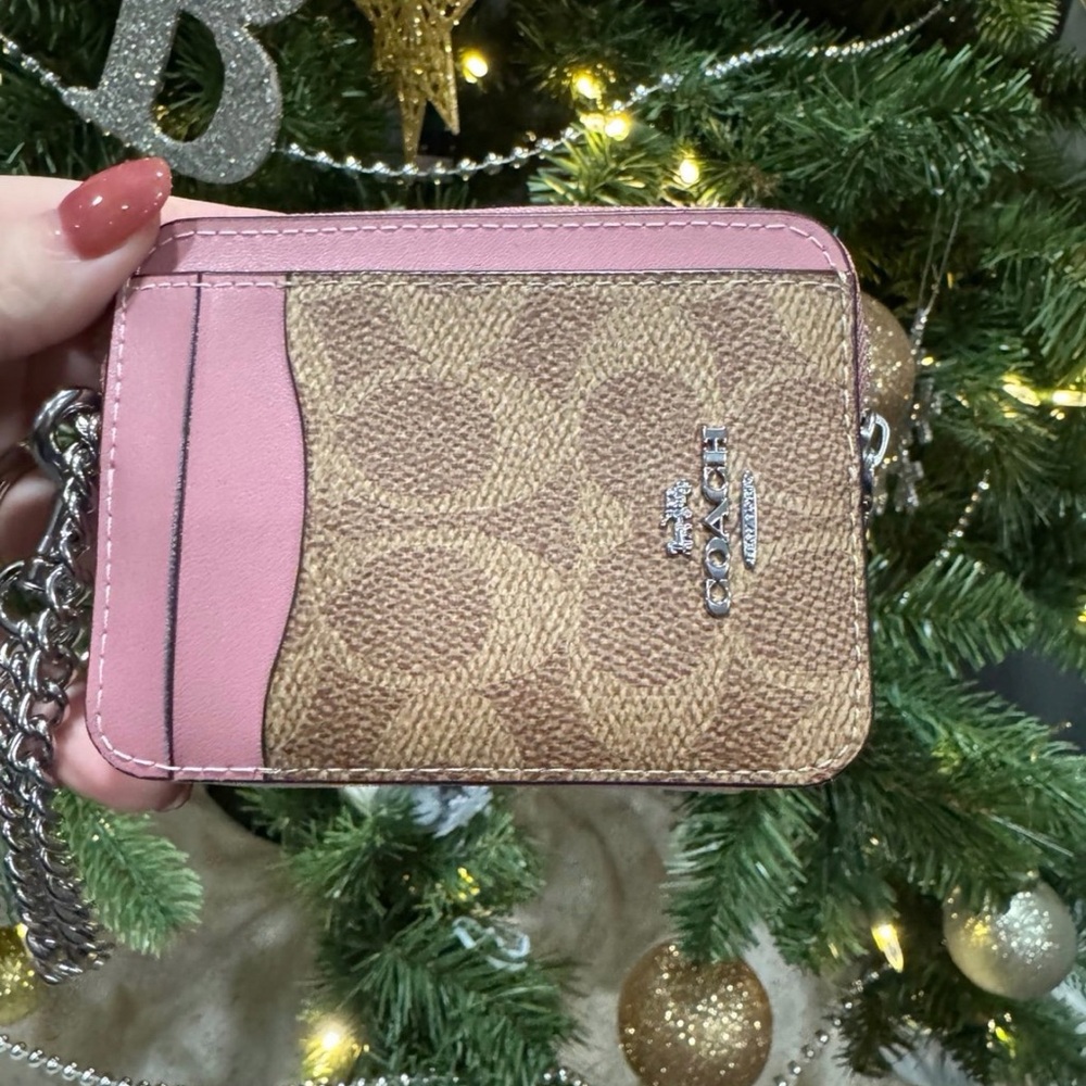 COACH Zip Card Case CW883 In Signature Canvas